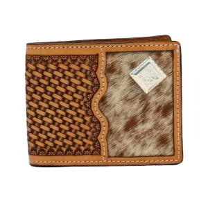3D Belt Men's Calf Hair Rodeo Tan Bi-Fold Flip Wallet D250002108