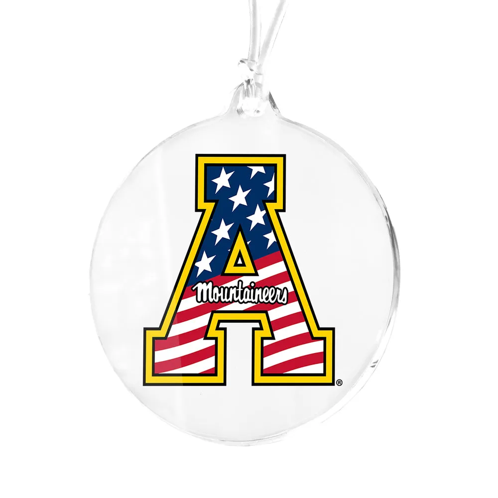 Appalachian State Mountaineers - App State Mountaineers Red, White & Blue Logo Ornament & Bag Tag