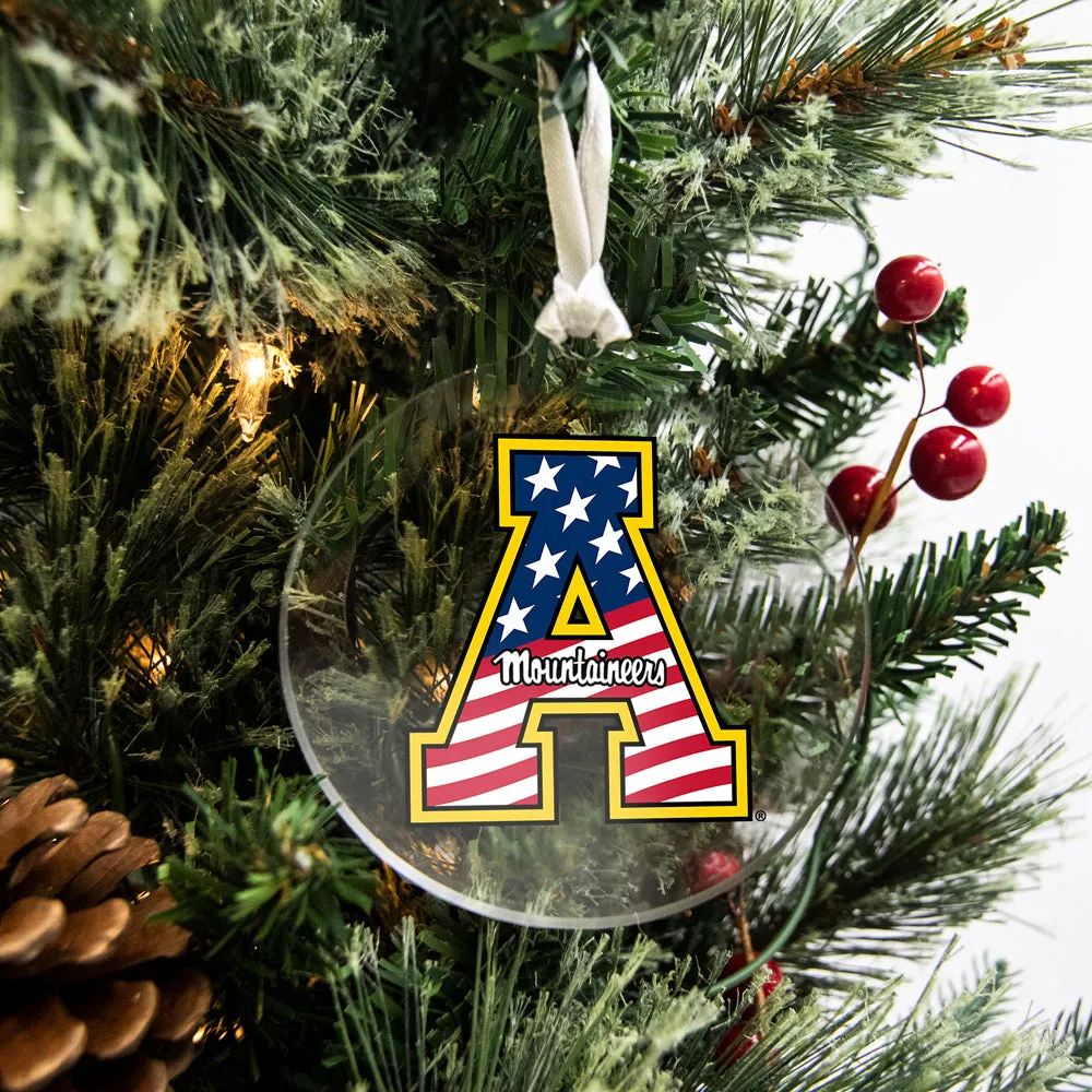 Appalachian State Mountaineers - App State Mountaineers Red, White & Blue Logo Ornament & Bag Tag
