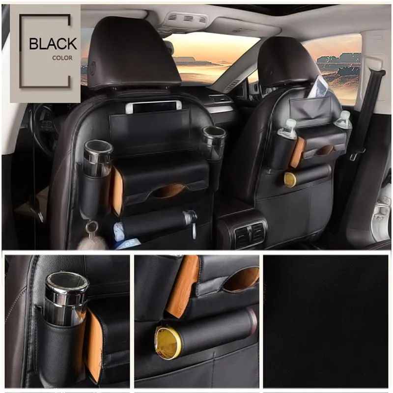 Car Seat Back Storage Bag Organizer Travel Box Pocket PU Leather Universal Stowing.