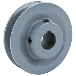 Cast Iron 3.75" Pulley Single Groove B Section V Belt 5L w/ 7/8" Sheave Bushing