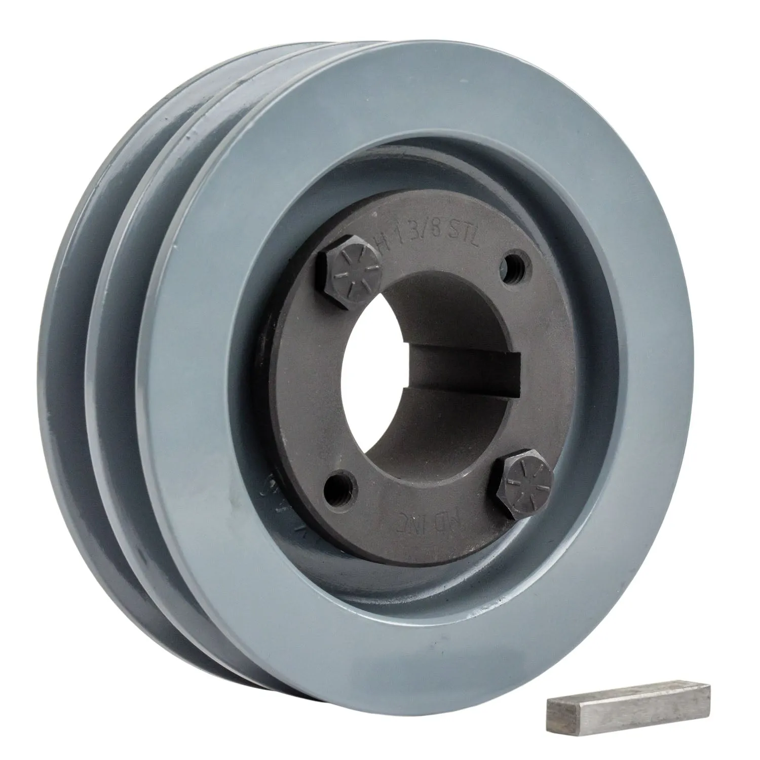 Cast Iron 4" Dual Groove Belt A Section 4L Pulley w/ 1-3/8 " Sheave Bushing