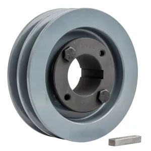 Cast Iron 4" Dual Groove Belt A Section 4L Pulley w/ 1-3/8 " Sheave Bushing