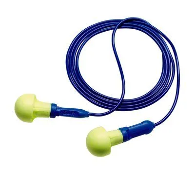 Earplugs - 3M E-A-R Push-Ins, Metal Detectable, Corded, (Box of 200 Pairs), 318-3000