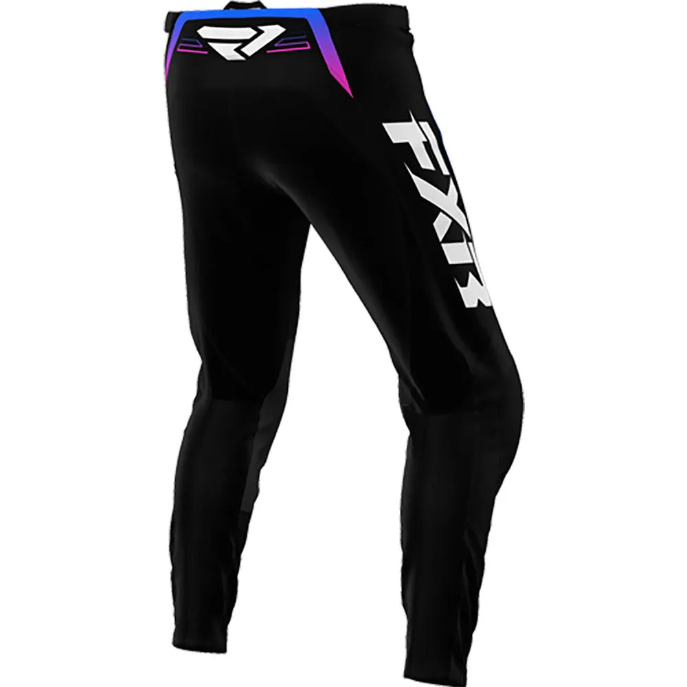 FXR Kids Clutch MX Offroad Pants Black/Blue/Pink