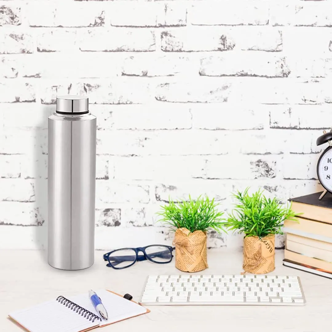 Homestic Stainless Steel Refrigerator Water Bottle | 1 Litre, Food Grade, BPA Free Lid, Non-Toxic, Rust Free | Airtight, Leak Proof & Odour Free | Water Bottles for Home, School, Office & Gym|Set of 6