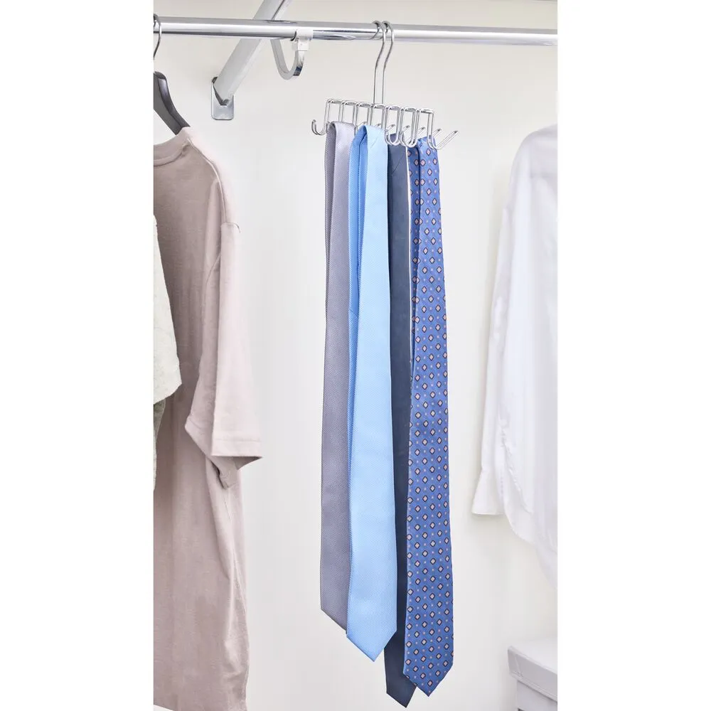 iDesign Classico Tie and Belt Rack in Chrome