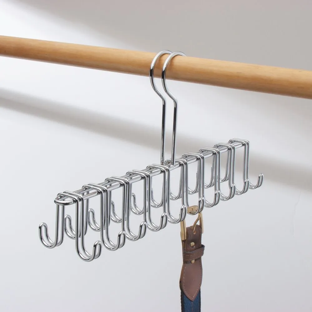 iDesign Classico Tie and Belt Rack in Chrome