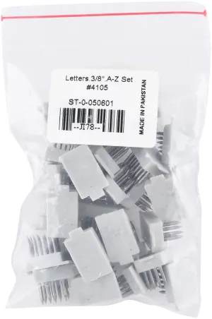 Jeffers A to Z Letters Set for Standard Tattoo Outfits, 3/8" Letters