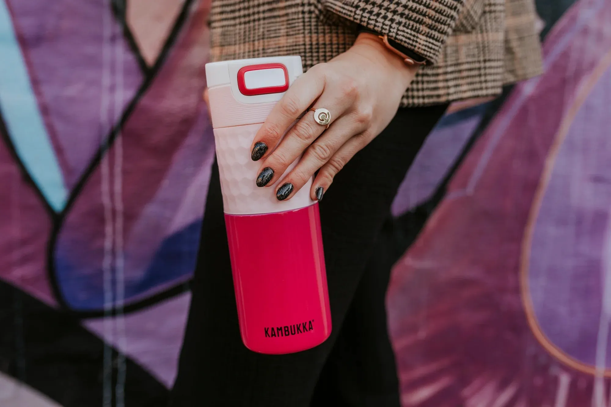 KAMBUKKA Etna grip travel mug 500ml diva pink