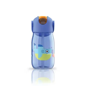 Kids Flip Straw Bottle (Blue)