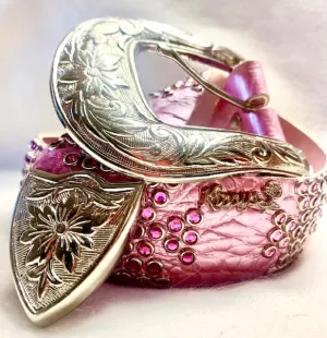 KIPPYS PINK CRYSTAL WESTERN BELT (PREOWNED)