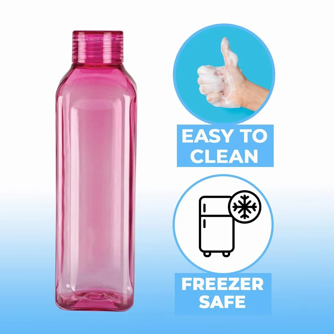 Kuber Industries BPA Free Plastic Water Bottles | Unbreakable, Leak Proof, 100% Food Grade Plastic | For Kids & Adults | Refrigerator Plastic Bottle Set of 6|Assorted (Pack Of 2)