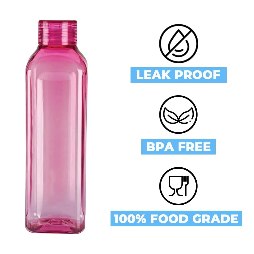 Kuber Industries BPA Free Plastic Water Bottles | Unbreakable, Leak Proof, 100% Food Grade Plastic | For Kids & Adults | Refrigerator Plastic Bottle Set of 6|Assorted (Pack Of 2)