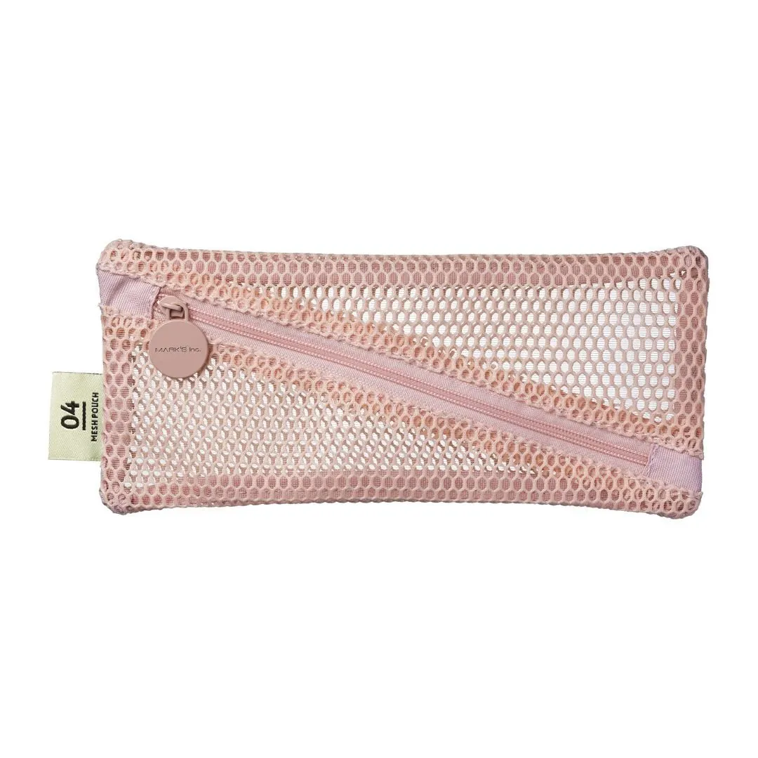Mesh Pencil Case Light Pink