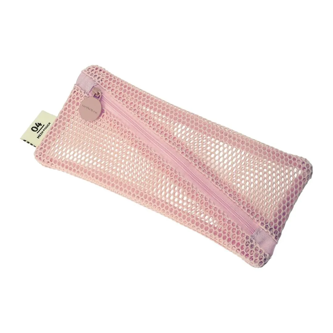 Mesh Pencil Case Light Pink