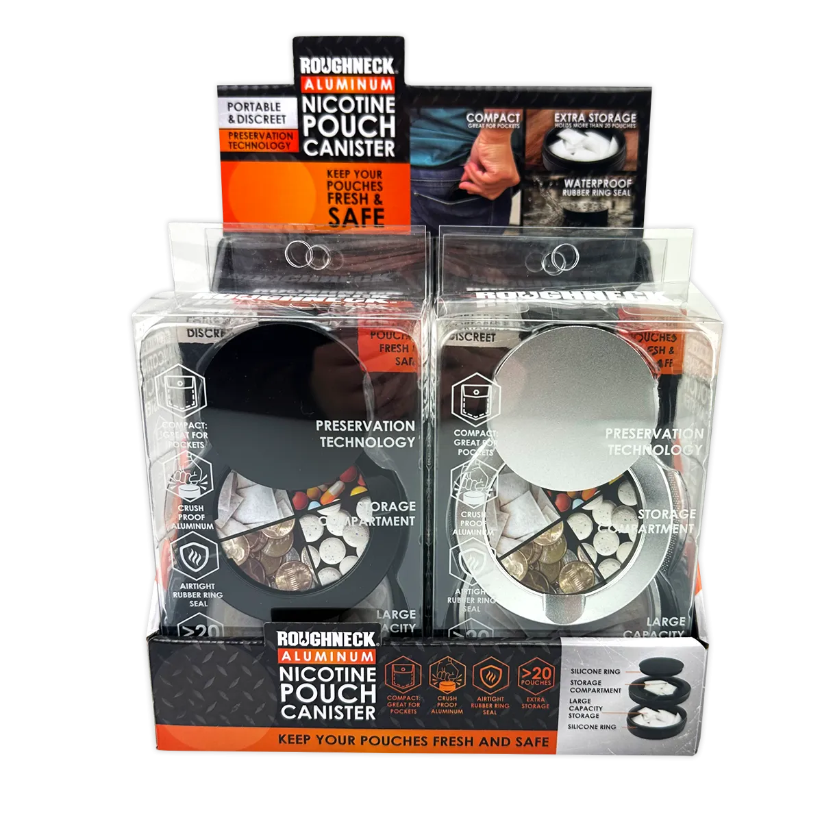 Nicotine Pouch And Storage Canisters  - 6 Pieces Per Retail Ready Display 25747