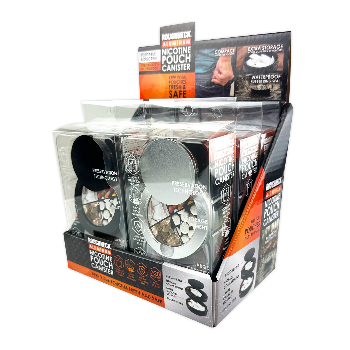 Nicotine Pouch And Storage Canisters  - 6 Pieces Per Retail Ready Display 25747