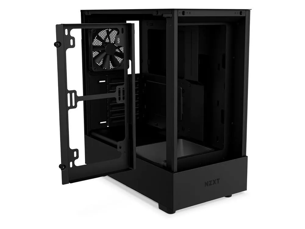 NZXT H5 Flow TG Compact Mid Tower ATX Case - Black