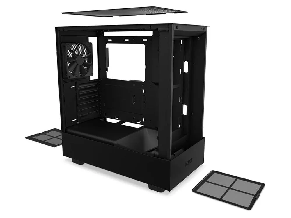 NZXT H5 Flow TG Compact Mid Tower ATX Case - Black