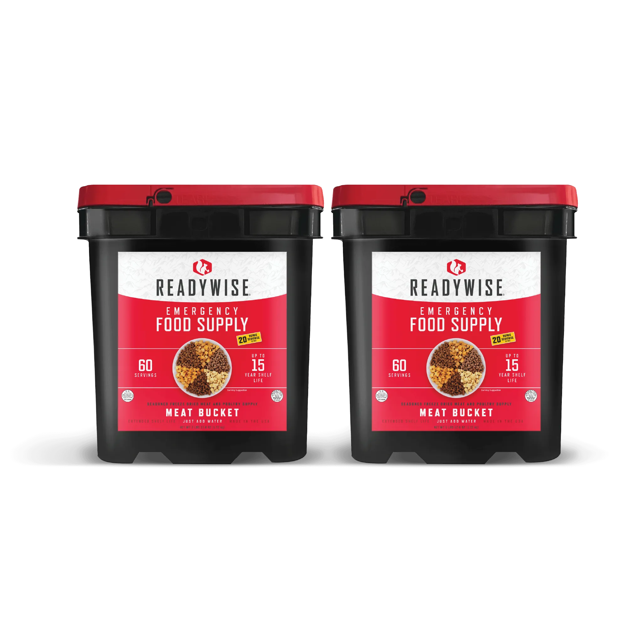 Readywise 120 Serving Meat Package with 2 Freeze Dried Meat Buckets