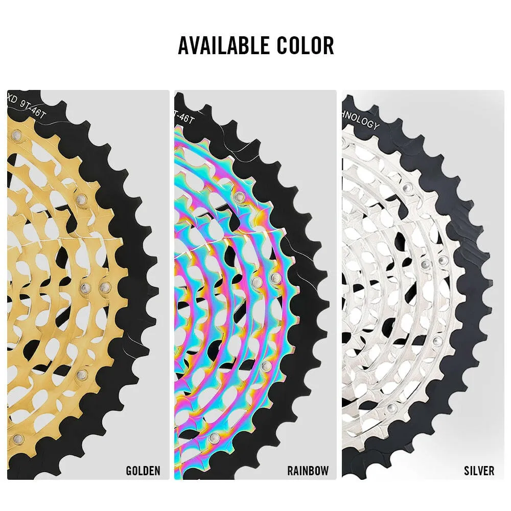 RYET 11S Cassette 9-46T Mountains Freewheel XD Core Ultralight 363g Steel Durable 11S Sprocket 9-46T Bike Cassette Cycling Parts