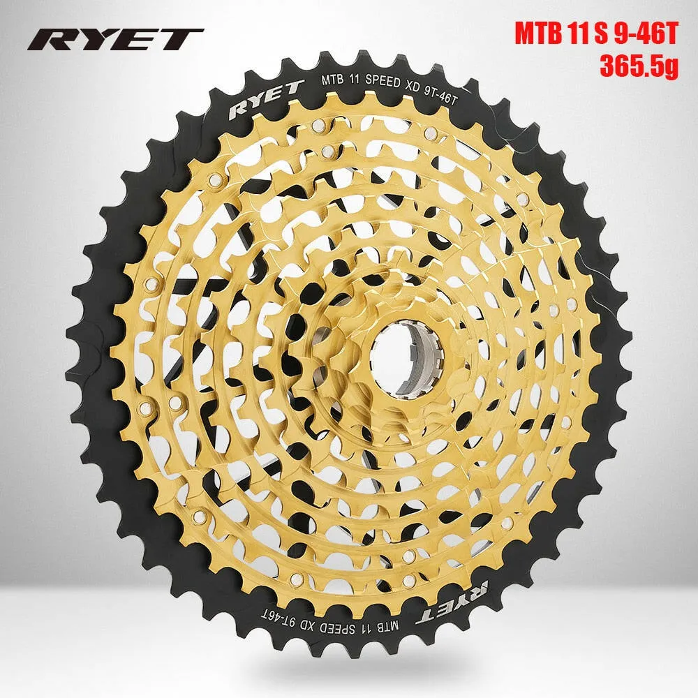 RYET 11S Cassette 9-46T Mountains Freewheel XD Core Ultralight 363g Steel Durable 11S Sprocket 9-46T Bike Cassette Cycling Parts
