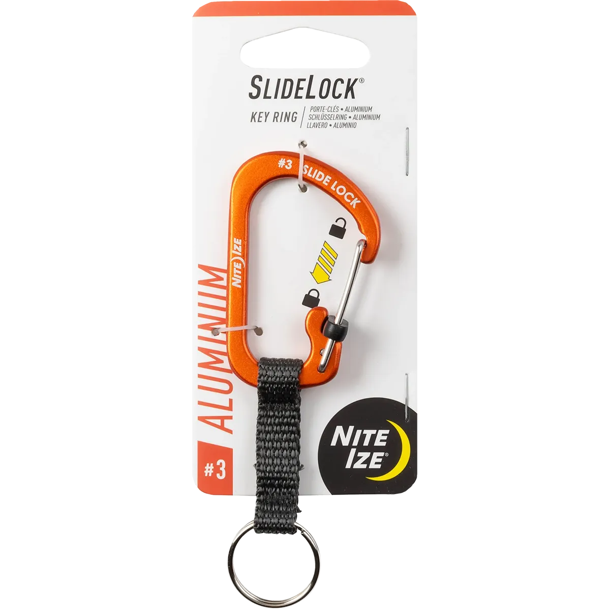 SlideLock Key Ring Aluminum Orange
