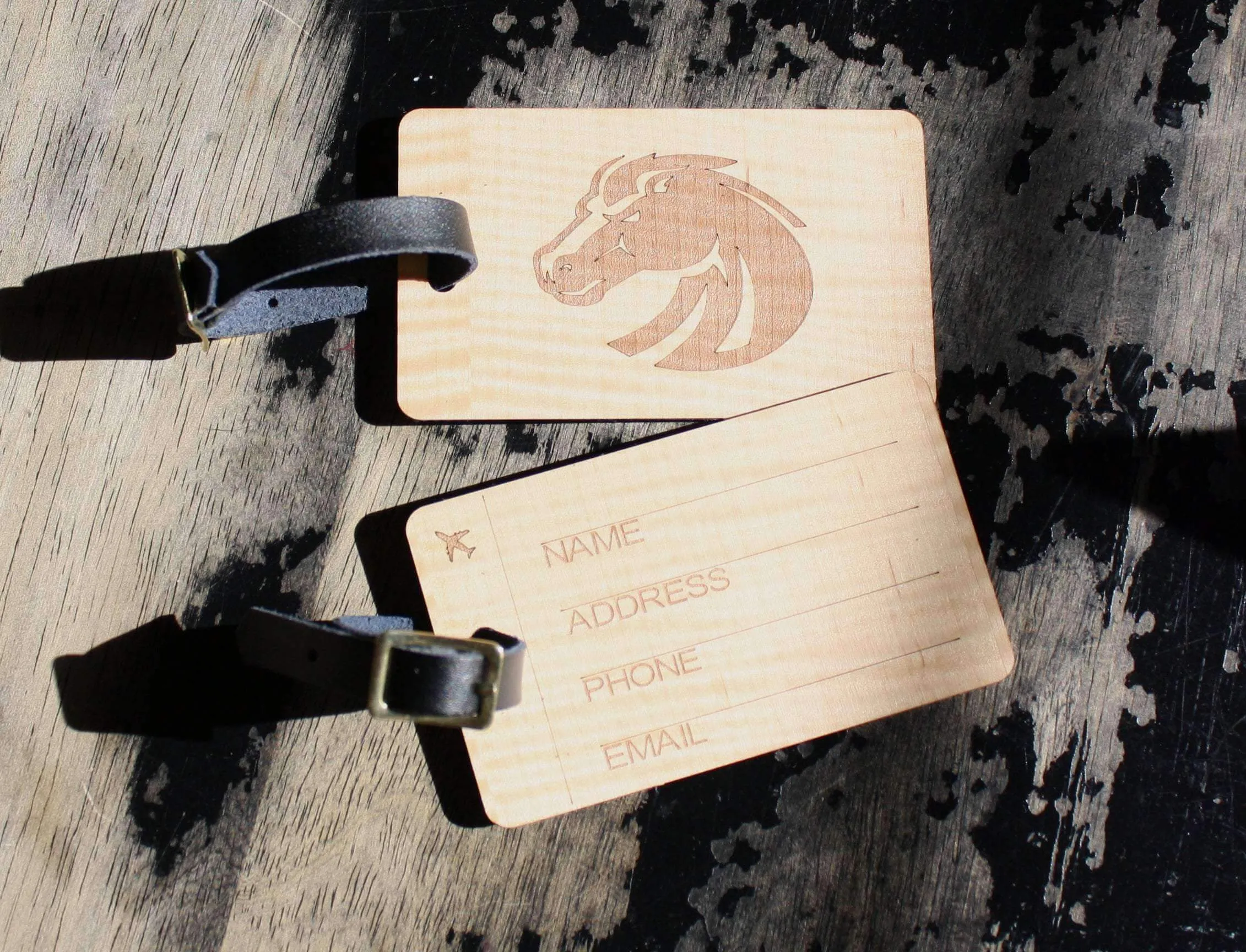 Slim Luggage Tags - Pair - BSU Broncos | Luggage Tag Traveler