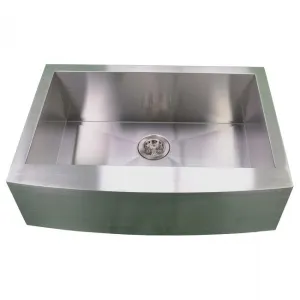 Stainless Steel Farmhouse / Apron Front Kitchen Sink, No Holes, 1 Bowl, 30"L x 21"W