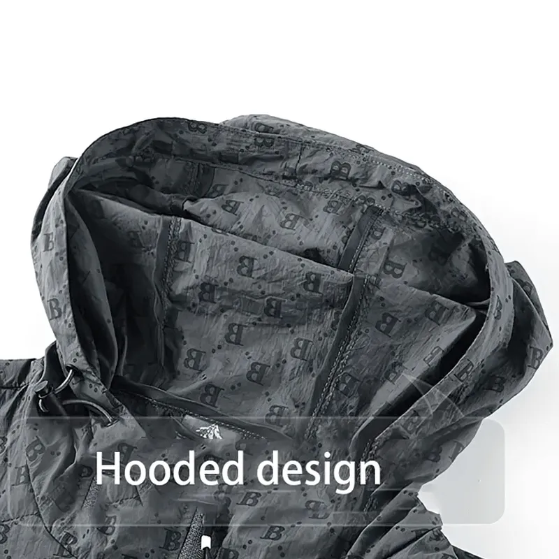 UV Sun Protection Skin Thin Jacket With Letter B Print - SF1671