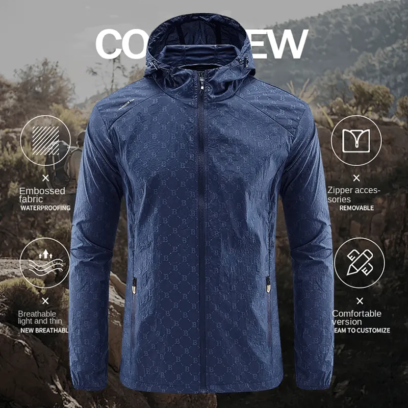 UV Sun Protection Skin Thin Jacket With Letter B Print - SF1671