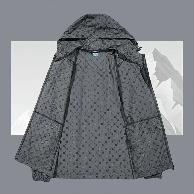 UV Sun Protection Skin Thin Jacket With Letter B Print - SF1671
