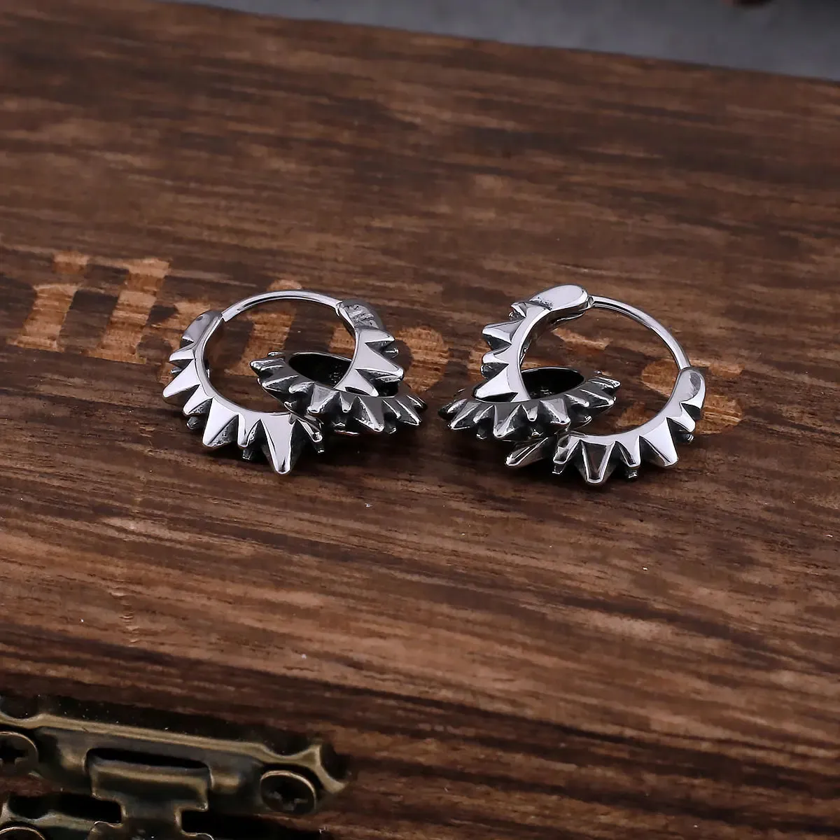 Viking Punk Fashion Gear Drop Earrings