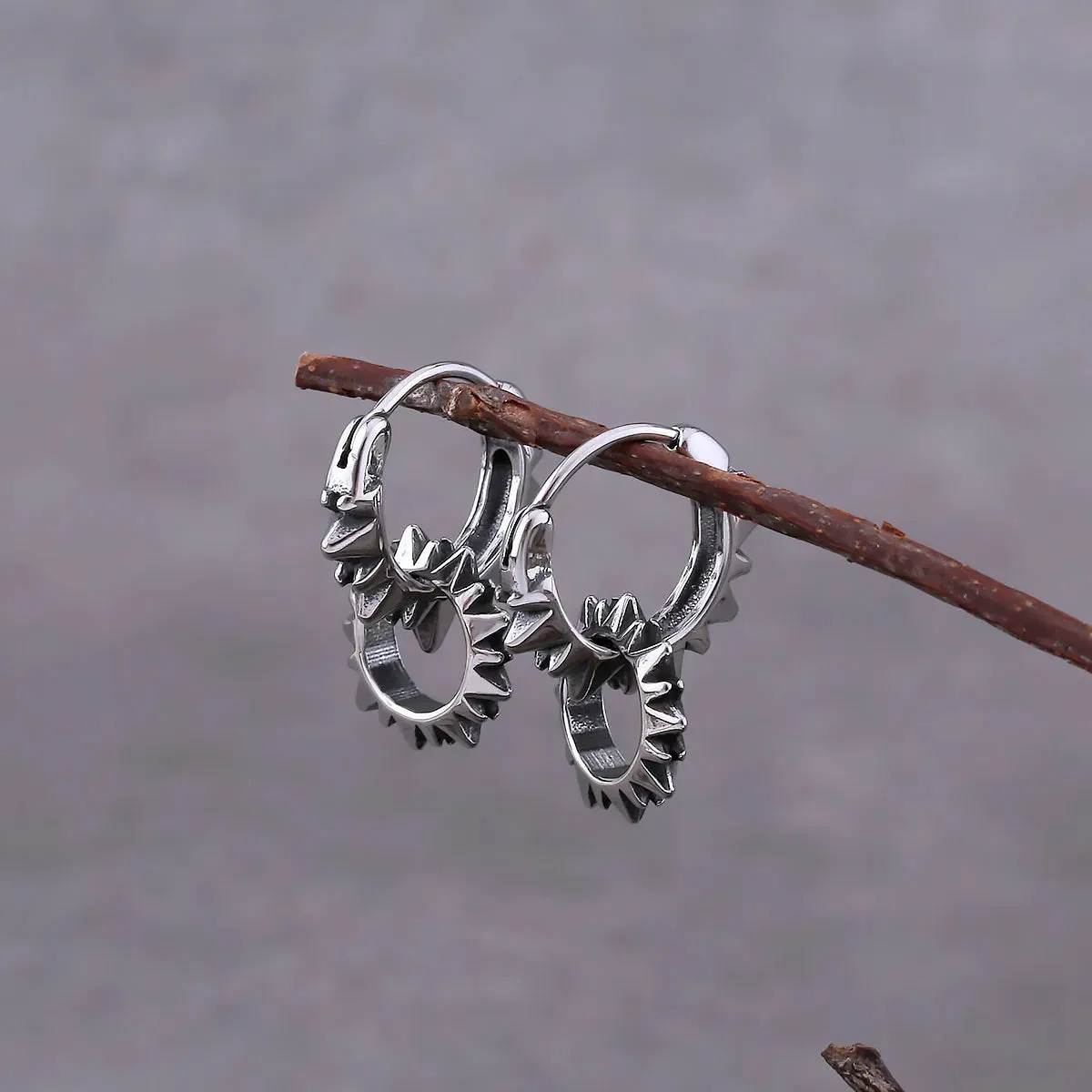 Viking Punk Fashion Gear Drop Earrings