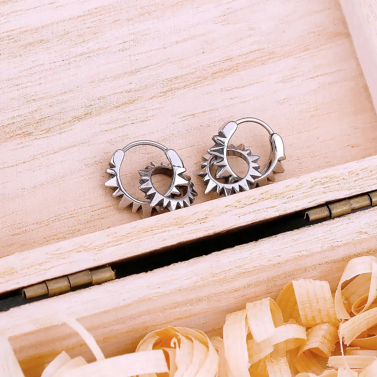 Viking Punk Fashion Gear Drop Earrings