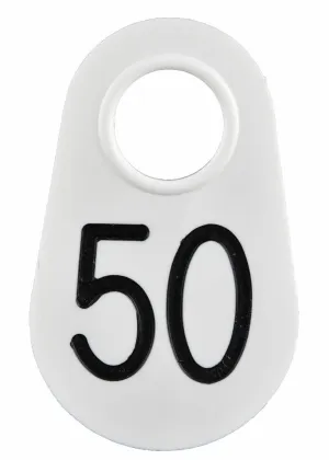 White Numbered Nylon Tags, Pack of 25 by Bock's Identi