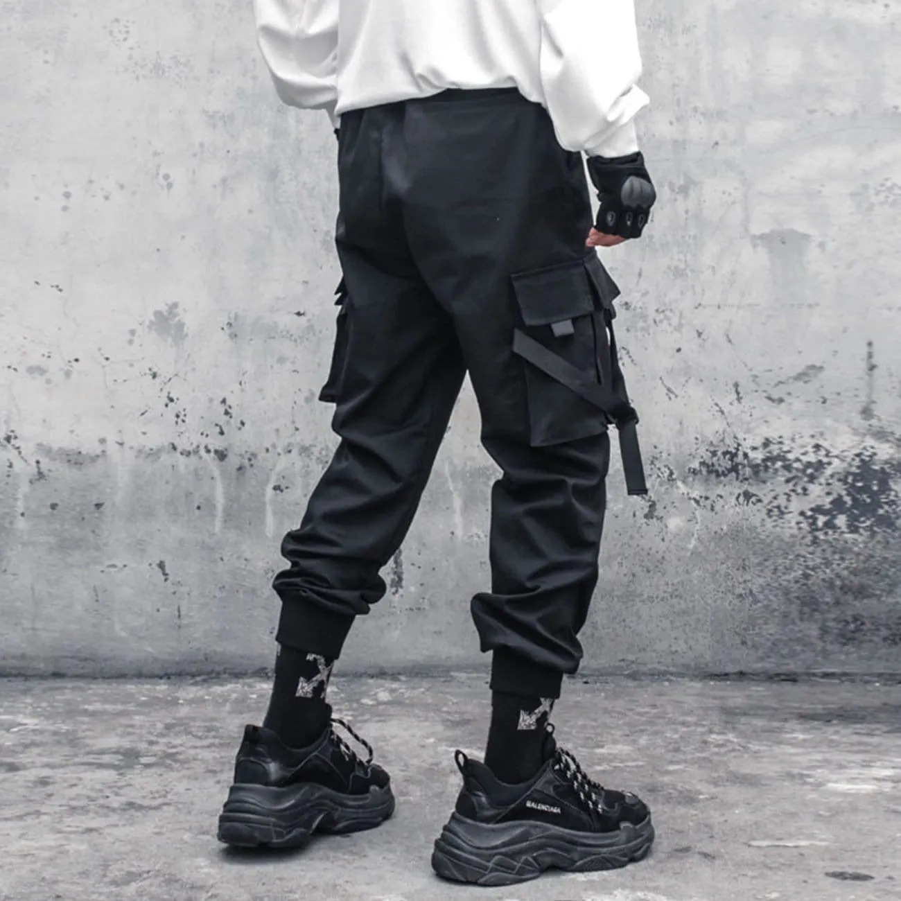 WLS Multi Pockets Ribbons Cargo Pants