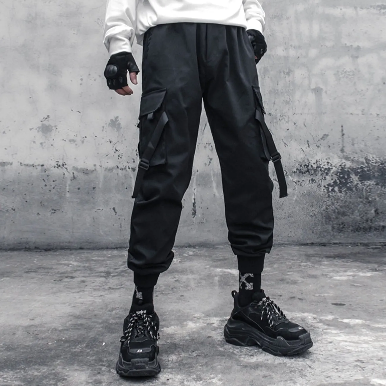 WLS Multi Pockets Ribbons Cargo Pants