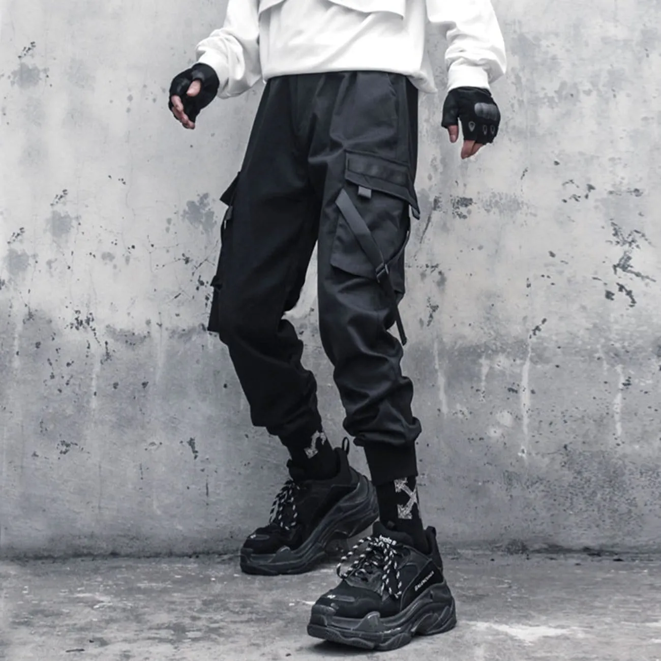 WLS Multi Pockets Ribbons Cargo Pants